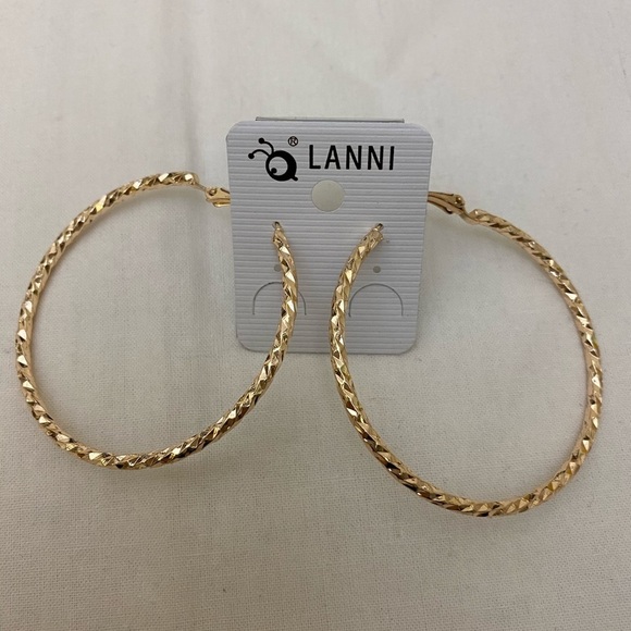 Lanni Jewelry - Lanni Gold Fashion Earrings Pierced Hoops NIP